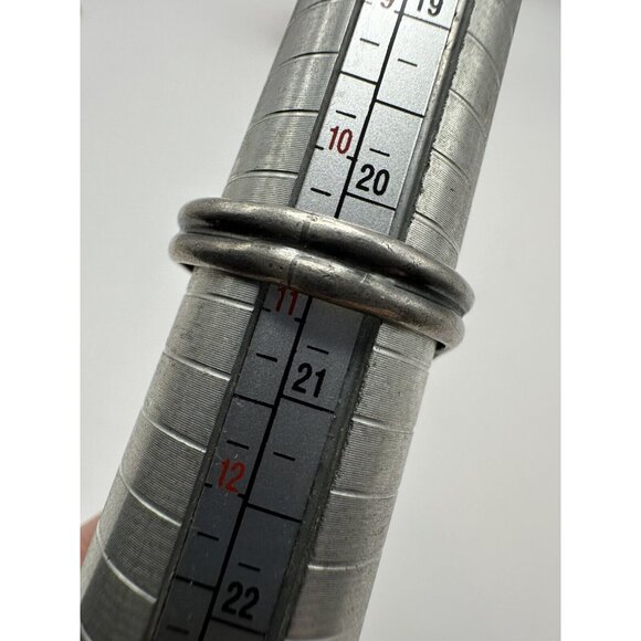 Vintage Sterling Silver Malachite & Mother of Pearl Saddle Ring Size 11.5 - Picture 6 of 8